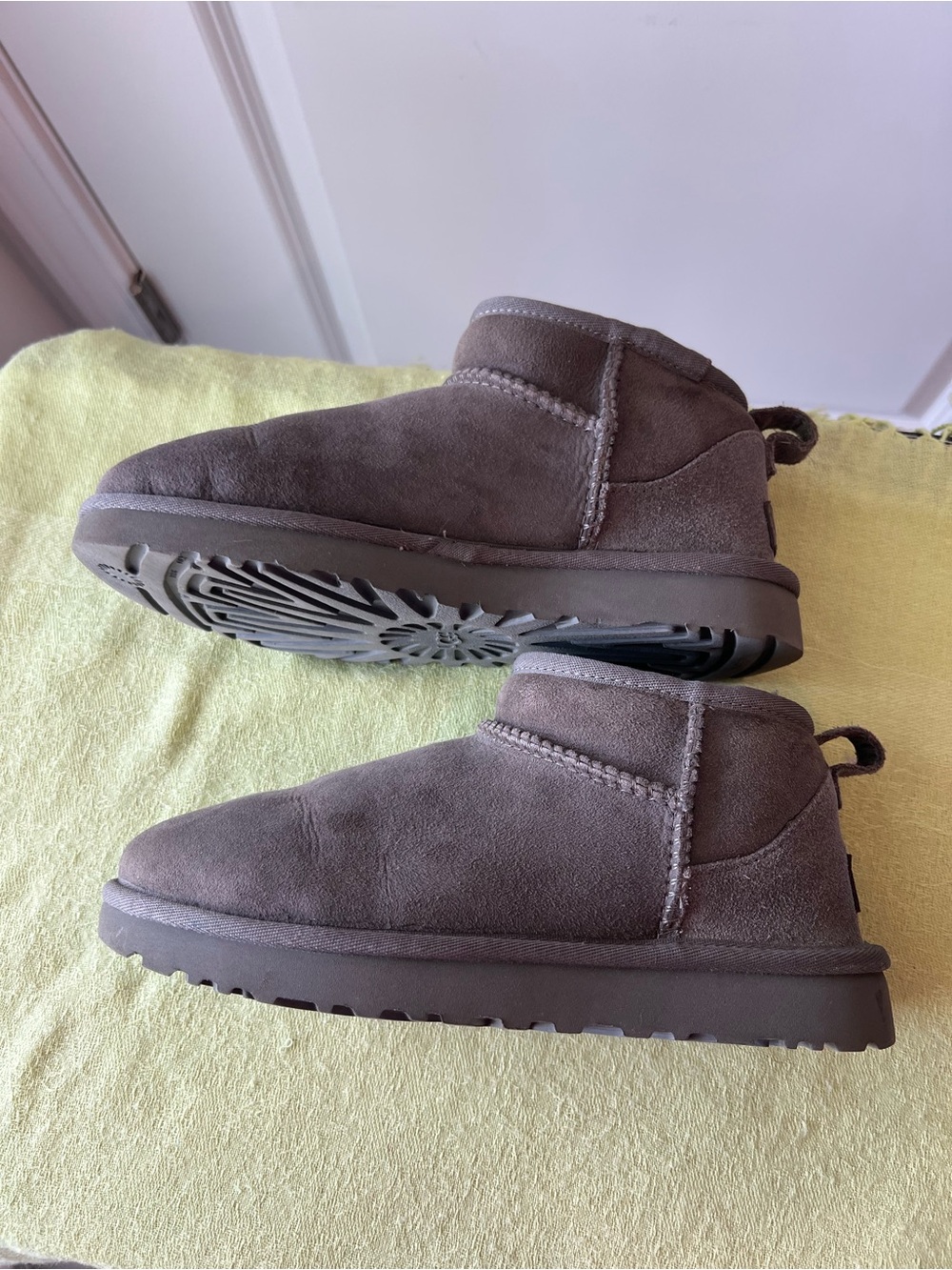 UGG Ultra Mini Suede Booties - Gray. Size 6 - Picture 2 of 10